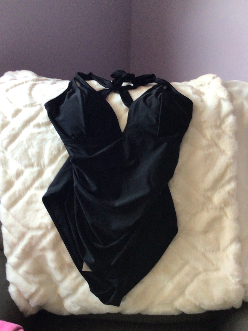 Cupshe Black One-Piece Halter Swimsuit NWT